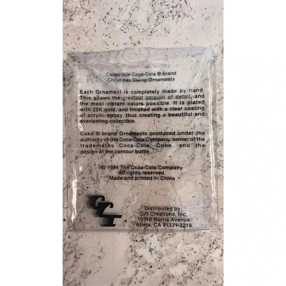 Vintage 1994 Coca-Cola‎ Postage Stamp Santa Christmas Ornaments Limited Edition - Picture 6 of 8